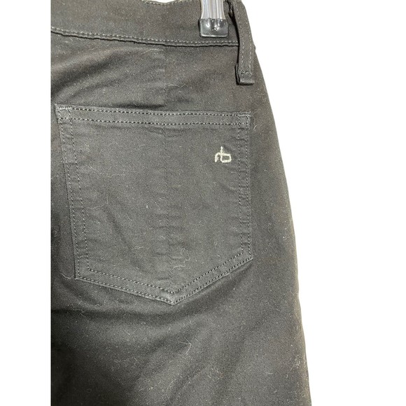 Rag & Bone Jean Womens Leather Mid-Rise Skinny Leg Jeans Pants Black Size 25 - Picture 6 of 16